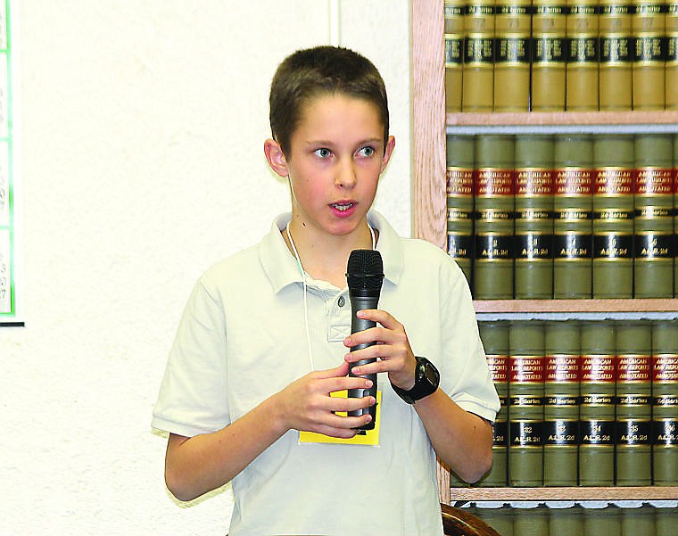 &lt;p&gt;Sixth grader Ethan Brown of Thompson Falls spells his winning word.&#160;&lt;/p&gt;