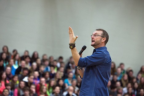 &lt;p&gt;Motivational speaker Stu Cabe pretends what it was like for Oprah in third grade to convey a message showing the fault of making fun of people who have funny names during an assembly on bullying at Woodland Middle School Tuesday.&lt;/p&gt;