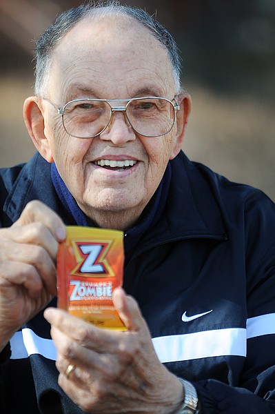 &lt;p&gt;Don &quot;Grumpa&quot; Andersen, who owned Grumpa's Eatin' Barn in Kalispell from 1975 to 1999, displays a packet of the new Grumpa's Zombie Flavoring on Wednesday.&lt;/p&gt;