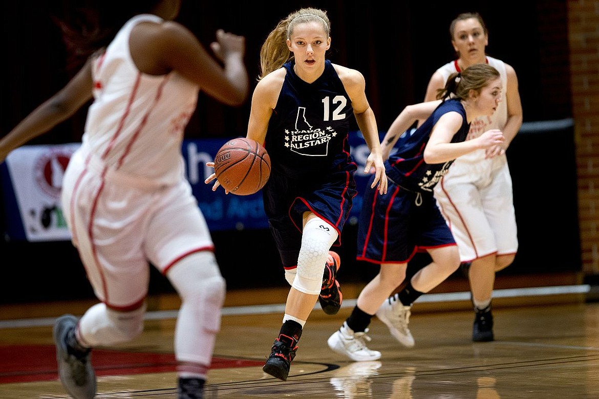 &lt;p&gt;JAKE PARRISH/Press Region's Madi Schoening, of Sandpoint High School, dribbles up court at the 13 Annual Idaho High School All Star Game on Saturday at North Idaho College.&lt;/p&gt;