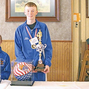 <p>Ryggs Johnston, 13 yrs of Libby, won the Boys 12-13 yrs Division at the 42nd Annual Regional Elks Hoop Shoot held in Rapid City, S.D. on March 8th. In an eerily quiet gym, he drained 24/25 free throws. The silent crowd could not hold back a groan when the 25th basket didnÕt fall in as they were hoping to see a perfect 25 like 2 yrs ago. The shooter from South Dakota also made 24 forcing a shoot off for 1st place. When the pressure was really on, Ryggs stepped up to the line and knocked down 5/5 shots to beat his opponent who missed on the 4th shot. Hitting 29/30 free throws also earned him the ÒBest of the BestÓ Male Shooter Award. From the local contest through regionals, Ryggs has made 98/105 free throws, which is 93.3%. He will now advance to the National Hoop Shoot in Springfield, M.A. on April 12th. Two years ago, Ryggs took 2nd there. Nearly 3,000,000 boys and girls between the ages of 8-13 throughout the U.S. will have participated in the ElkÕs Hoop Shoot this year from the local level to the National level. The field has now been reduced to 72 kids, 12 in each division. Only 6 will be crowned National Champions. In 42 years Montana has produced 5 National Champions. Besides funding the trip for all the families, the Elks treated the contestants to a limo ride from the motel to the gym.</p>