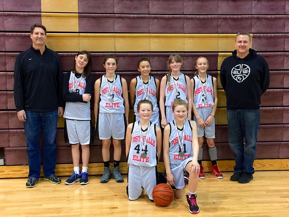 &lt;p&gt;Courtesy photo&lt;/p&gt;&lt;p&gt;The sixth-grade girls Post Falls Elite-Orange girls basketball team placed second at the Desert Hoops Classic AAU tournament in Moses Lake. In the front row from left are Mykah Kirking, Ashley Grant; and back row from left, coach Craig Christensen, Lizzy Owens, Americus Crane, Grace Couture-Ishihara, Hanna Christensen, Sarah Christopher and coach Bill Owens.&lt;/p&gt;