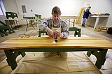 At the wood shop ...