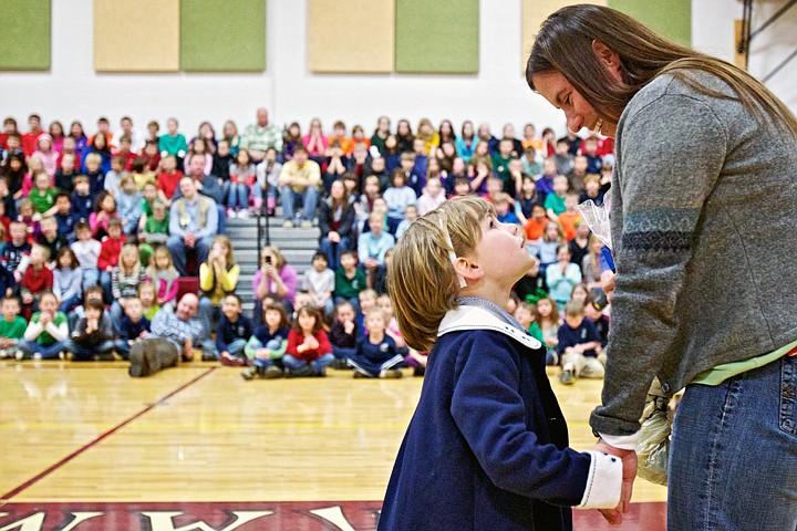 &lt;p&gt;JEROME A. POLLOS/Press Victoria Kimball, the Ramsey Elementary school nurse, receives a tissue to wipe her tears Friday from her niece Mari Nelson, 5, after she was named the First Class School Champion. &quot;I have Type 1 diabetes and life-threatening food allergies and Nurse Victoria takes good care of me,&quot; wrote Carson Magee, a third-grade student at the school. &quot;I feel safe knowing Nurse Kimball is watching out for me.&quot;&lt;/p&gt;