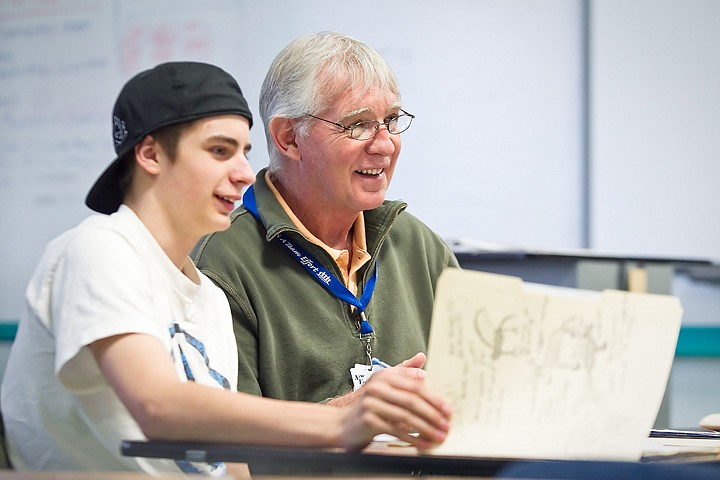 &lt;p&gt;Dave Smith, counselor at New Vision High School, offers assistance to junior Mark Rogers and other students last Friday during their careers class. Smith, who will be retiring after 20 years in the Post Falls school district, will be honors with the district's Educator of the Year award Friday at the American Legion banquet.&lt;/p&gt;