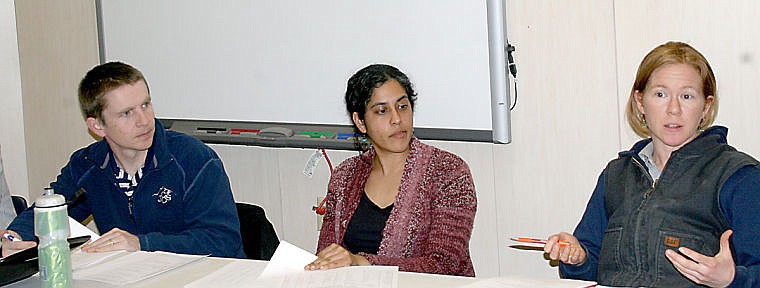 &lt;p&gt;John Carpenter and Kavita Bay listen as Jessie Nichols discusses the school's lunch program at the Alberton School Board of Trustees meeting.&#160;&lt;/p&gt;