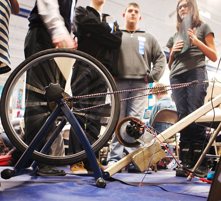 &lt;p&gt;West Valley sixth-grader Sarina Smith, right, shows off her experiment to judges Tuesday afternoon during the Flathead County Science Fair at West Valley School. Smith won a blue ribbon with her experiment testing the effectiveness of producing electricity through exercise. (Patrick Cote/Daily Inter Lake)&lt;/p&gt;