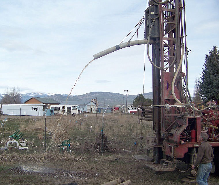 &lt;p&gt;Butch Tiemeyer of Cyclone Drilling hits water as he puts in the well for the Plains Community Garden.&lt;/p&gt;