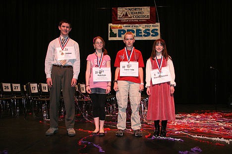 &lt;p&gt;The top spellers at the 2011 North Idaho Regional Spelling Bee, from left: Caleb Stedman (4th place), Hayla Evans (3rd), Tristan Panke (2nd) and champion Rebekah Pinkerton.&lt;/p&gt;