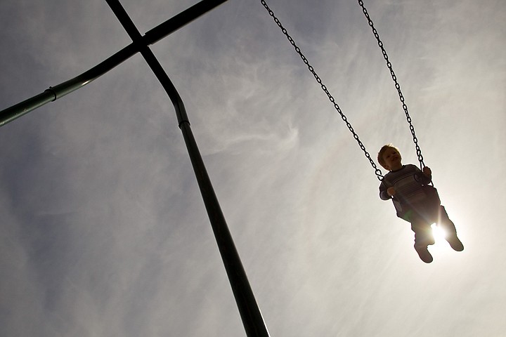 &lt;p&gt;Cooper Irwin, 3, enjoys the sunshine Tuesday as he swings at McEuen Park in Coeur d'Alene. Irwin, his mother Holly and twin brother Payson, enjoyed a picnic in the park and an afternoon of playing in the mild weather.&lt;/p&gt;