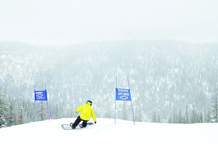 &lt;p&gt;Ross Peterson carves around a gate during the Nate Chute banked slalom races on Saturday at Whitefish Mountain Resort.&lt;/p&gt;