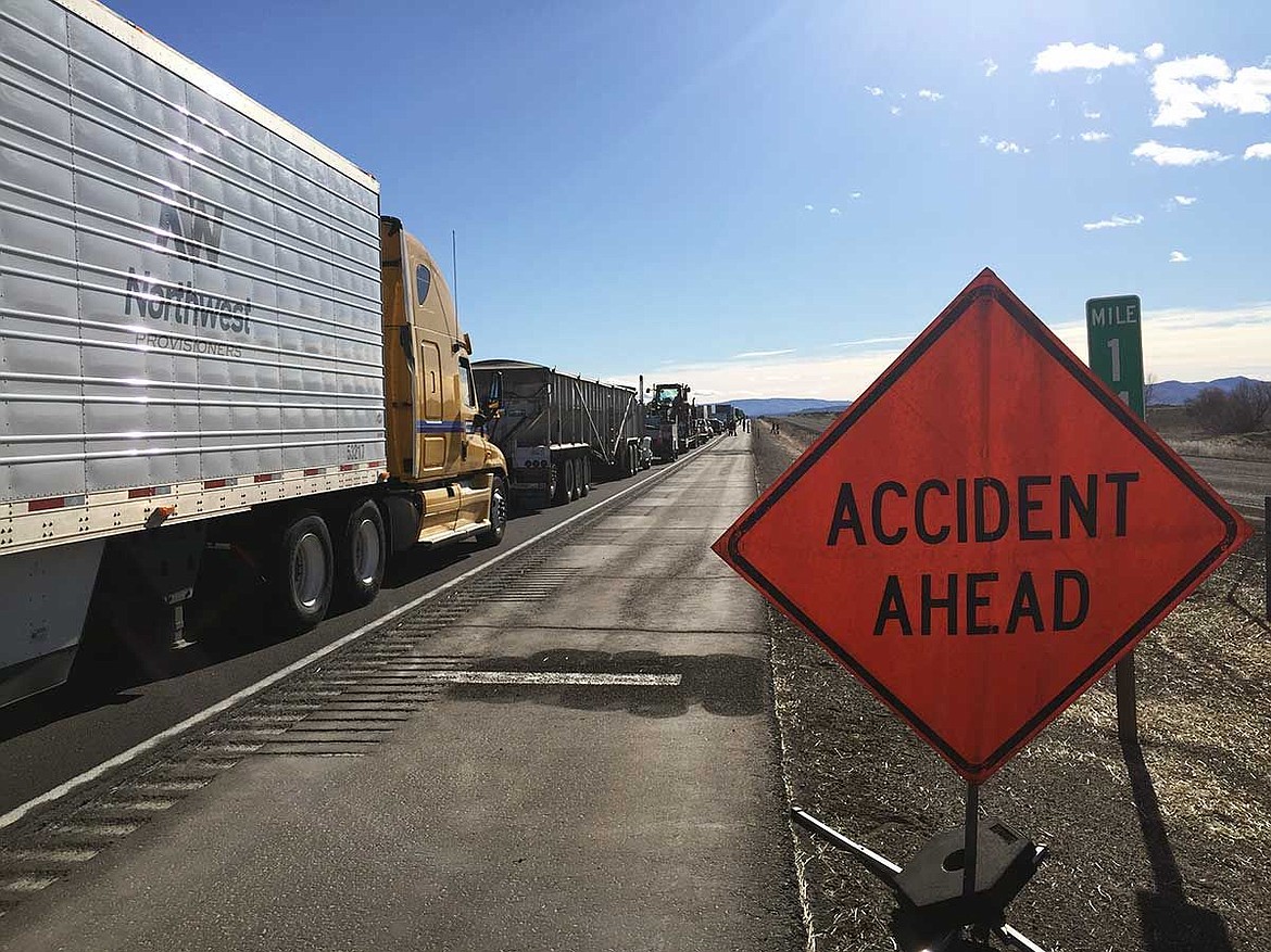 Westbound Interstate-90 is currently closed near George after a serious two vehicle collision