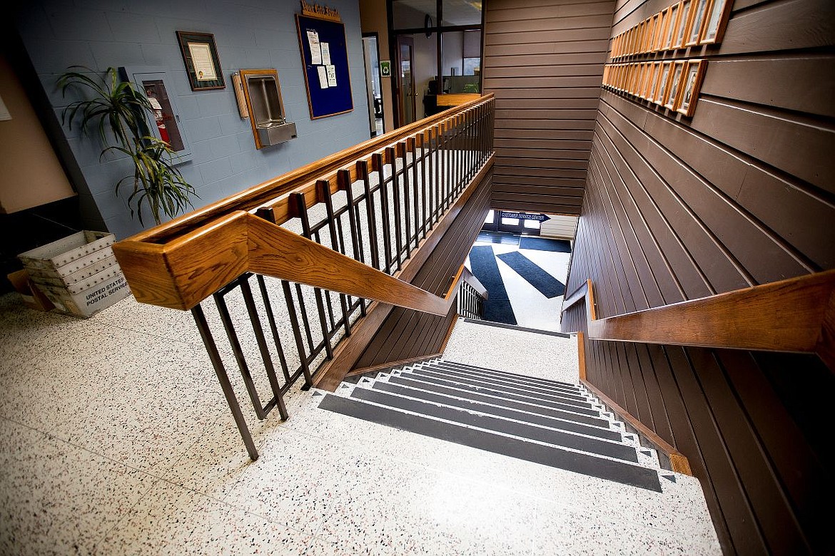 &lt;p&gt;A stairwell leading to the first floor of the Coeur d'Alene City Hall building is pictured on Monday.&lt;/p&gt;