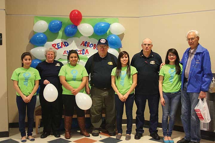 Volunteers from the Ellensburg Kiwanis Club, which sponsors Wahluke High School Key Club, and current Key Club officers on the day Kiwanis surprised Key Club with a $250 donation. From left, the photo includes Tania Alvarez, Millie Oliver, Erica Vivar, Larry Oliver, Thalia Alvarez, Rich Searle, Dulce Barragan and Chuck Haight.