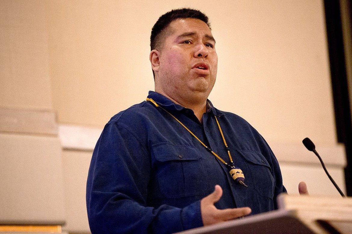 &lt;p&gt;Caj Matheson of the Coeur d'Alene Tribe touches on the importance of keeping Native American traditions alive, especially in terms of maintaining the environment, on Tuesday at The Coeur d'Alene Resort.&lt;/p&gt;