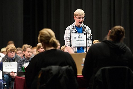 &lt;p&gt;Preston Pfau, a seventh-grader at North Idaho Christian School, articulately spells a word at the ninth annual North Idaho Regional Spelling Bee Saturday at North Idaho College. Pfau became one of the top five contestants.&lt;/p&gt;