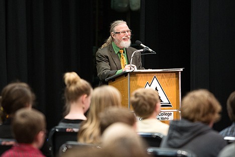 &lt;p&gt;North Idaho College theater instructor Joe Jacoby laughs while acting as pronouncer Saturday during the 11th annual North Idaho Regional Spelling Bee at North Idaho College.&lt;/p&gt;