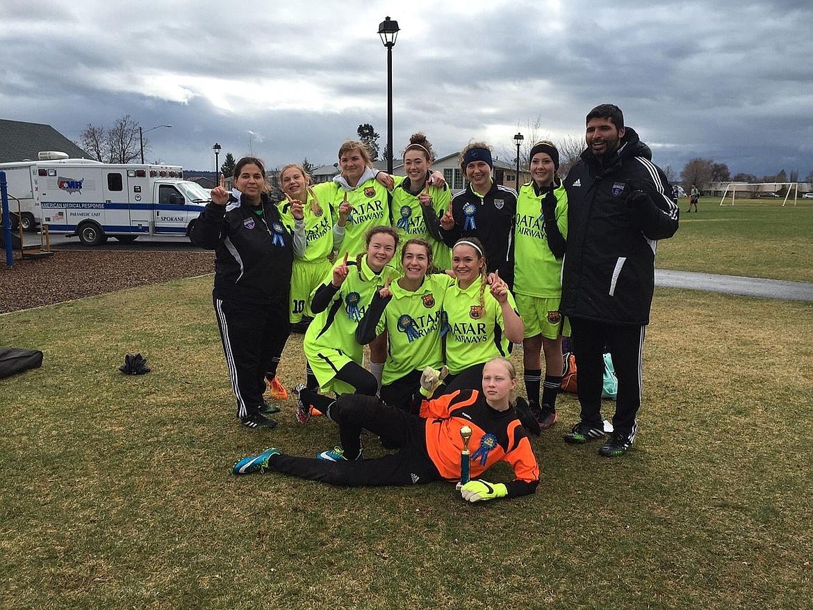 &lt;p&gt;Courtesy photo&lt;/p&gt;&lt;p&gt;The Idaho Thunder FC under-15 girls Briseno soccer team won the high school bracket at the recent Inland Northwest 5-a-side tournament. In front is goalkeeper Carly Schacher; middle row from left, Maddy Lasher, Gracie Montoya and Vi Teeters; and back row from left, coach Maria Briseno, Kacy Johnston, Georgie Simpson, Bethany Gilmor, Sarah Smith, Katelyn Jesienouski and assistant coach Ruben Jr. Briseno.&lt;/p&gt;