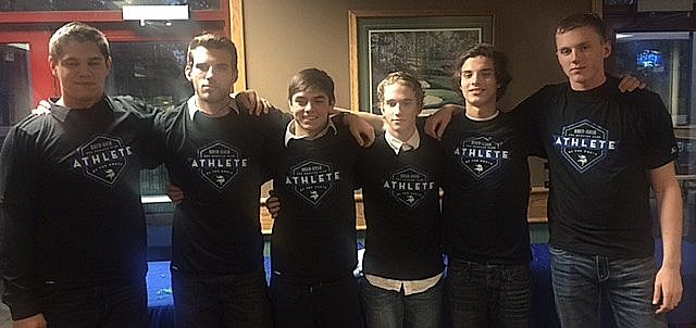 &lt;p&gt;Courtesy photo&lt;/p&gt;&lt;p&gt;The Coeur d'Alene Viking Booster Club recently honored its February &quot;Kimmel Athletic Athletes of the Month&quot; at the Broken Tee Grill at the Coeur d'Alene Golf Club. From left are Alex Marshall, Vincent Rey, Dylan Lockwood, Kaleb Maciosek and Mario Pergrina (wrestling); and Bryce Bronson (basketball).&lt;/p&gt;