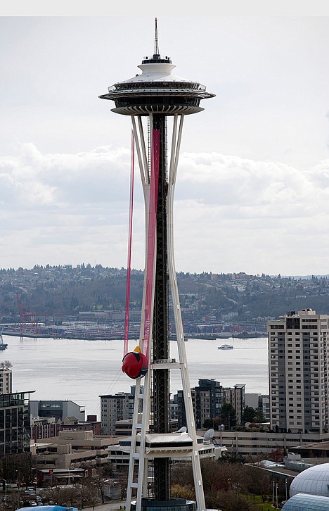 &lt;p&gt;Rovio Entertainment, the Space Needle and T-Mobile USA celebrated the debut of Angry Birds Space by &quot;launching&quot; Red Bird into the great beyond. Events centered around the Space Needle as workers battled winds to raise a 300-foot long slingshot with a 35-foot tall Red Bird affixed to the city's iconic 605 foot-tall tower. This event is part of the Space Needle's 50th Anniversary celebration.&lt;/p&gt;