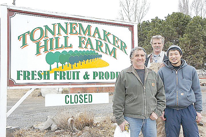 Courtesy photo/Yukihiko Takeda
The first photo shows Kole Tonnemaker, of Tonnemaker Hill Farm near Royal City, Floyd (last name not provided) and JATP student Yukihiko Takeda this week. Another group of trainees is expected to arrive in the U.S. Thursday, despite Japan's disasters.