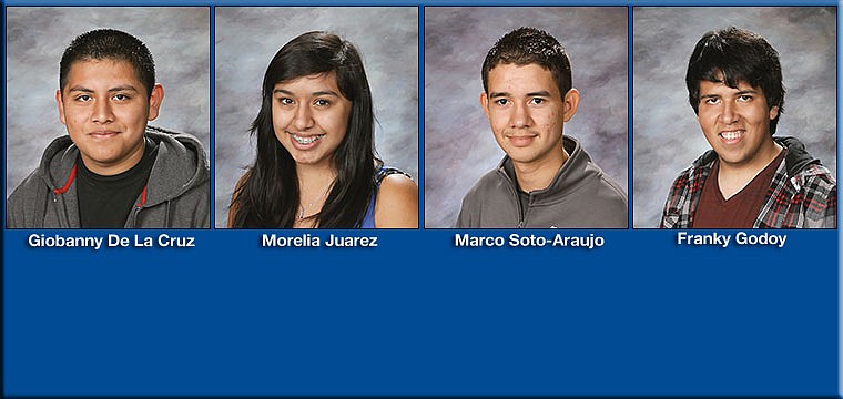 The Royal High School Students of the Month for February are freshman Giobanny De La Cruz, sophomore Morelia Juarez, junior Marco Soto-Araujo and senior Franky Godoy.