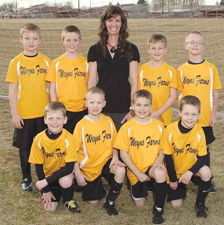 Back: Riker Christensen, Colin Miller, Coach Michelle Miller, Trenton Dorsing and Derek Bergeson. Front: Jace Allred, Luke Bergeson, Dayne Ziegler, Gunnar Anderson