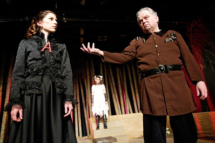 &lt;p&gt;Jillian Kramer, left, playing the lead role of Hester Prynn, Loretta Underwood, as Pearl, and Ron Ford, in the role of Master Bracket, share the stage in the Lake City Playhouse production of &quot;The Scarlet Letter&quot; which is now showing.&lt;/p&gt;