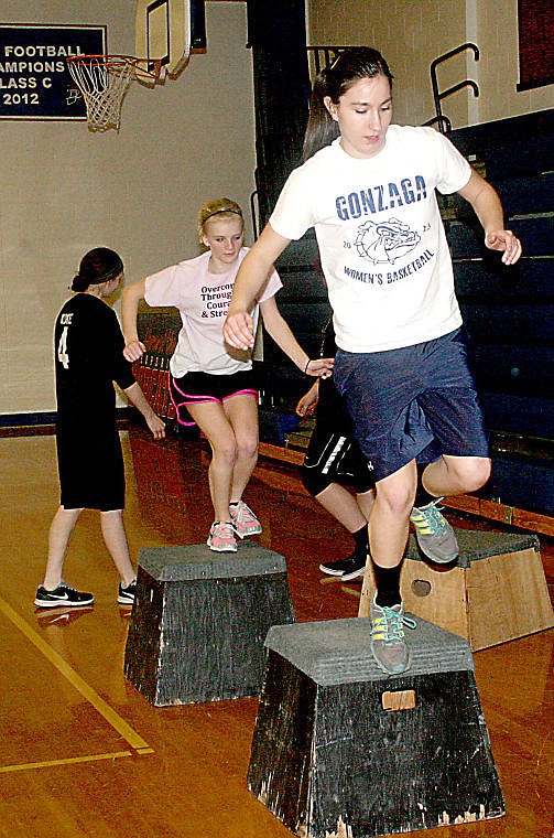 &lt;p&gt;Jordan Mueller and Danielle Ewoniuk use boxes to improve their jump for track and field events this season.&#160;&lt;/p&gt;