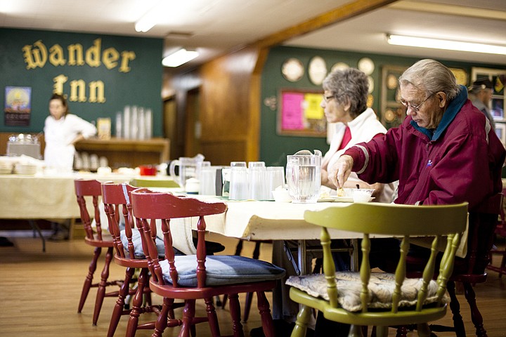 &lt;p&gt;Gerrie and Jim Boyle eat corned beef and sauerkraut soup Tuesday afternoon at Soup's On in Polson. The Soup's On project, located in the Wander Inn, provides free lunch four days a week. Tuesday, March, 20, 2012 in Polson, Mont.&lt;/p&gt;