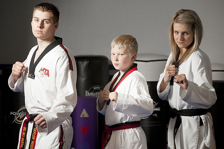 &lt;p&gt;From left, Taylor Reed, 14, Adam Bartlett, 10, and Cassidy Meade, 15, Friday afternoon at Big Sky Martial Arts in Kalispell.&lt;/p&gt;