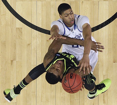 &lt;p&gt;Kentucky's Anthony Davis (23) and Baylor's Perry Jones III (1) work during the second half of the NCAA South Regional final Sunday in Atlanta.&lt;/p&gt;