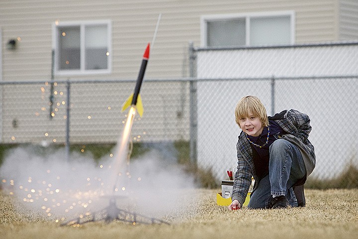 &lt;p&gt;JEROME A. POLLOS/Press Noah Dannenberg, 10, watches his rocket ignite and liftoff from the launch pad during a rocketry class in Ramsey Magnet School of Science's DASH Program.&lt;/p&gt;