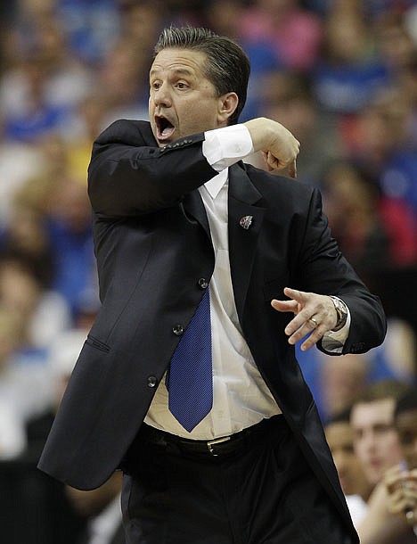 &lt;p&gt;Kentucky head coach John Calipari reacts to play against Baylor during the first half of an NCAA tournament South Regional finals college basketball game Sunday, March 25, 2012, in Atlanta.(AP Photo/David J. Phillip)&lt;/p&gt;