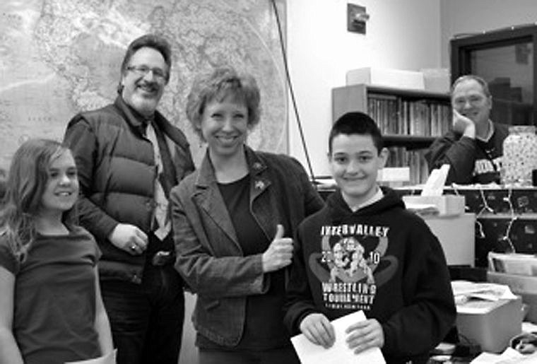 <p>Superior Elementary fifth grader Kyler Francis is all smiles after being awarded second place in the Elks Lodge essay contest.</p>