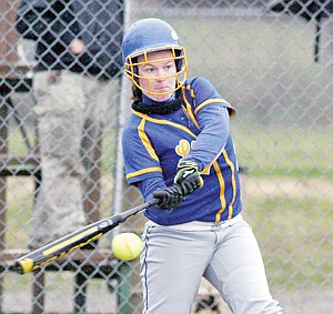 &lt;p&gt;Auria Benefield base hit scores one bottom of two vs. Polson.&lt;/p&gt;