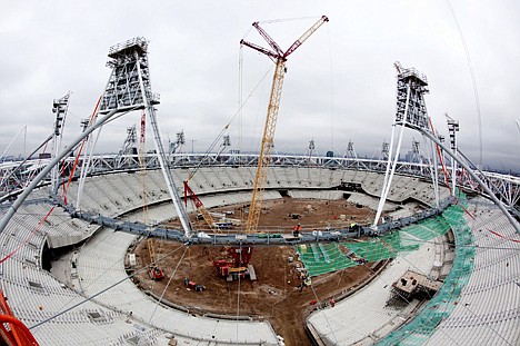 &lt;p&gt;This is an image released Friday March 26, 2010 by the London 2012 Olympic Delivery Authority shows the Olympic Stadium, with the new lighting towers suspended on the inner ring of the stadium roof in London Monday March 22, 2010. (AP Photo/ Anthony Charlton)&lt;/p&gt;