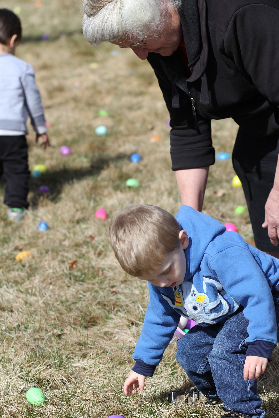 &lt;p&gt;Two-and-a-half year-old, Jordyn, gets help gathering his eggs from Rebecca Taylor. Taylor&#146;s daughter is Jordyn&#146;s foster mother from Huson&lt;/p&gt;