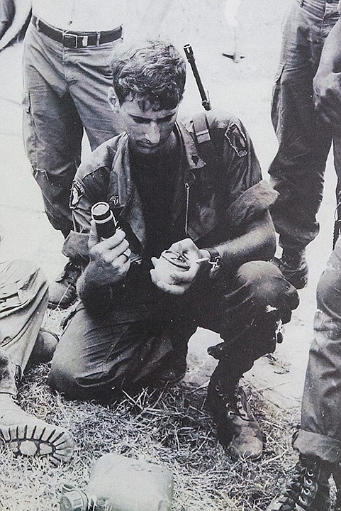 &lt;p&gt;In this August, 1969 photo, Sgt. Leon J. Strigotte, from Huntington Beach, California, examines closely the booby traps which he and members of his squad from the 173rd Airborne Brigade found while on a patrol near Bong Son, Vietnam.&lt;/p&gt;