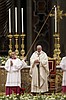 Pope presides over trimmed Easter Vigil service