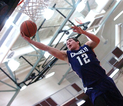 Charlo's Chico Stipe lays up the ball.