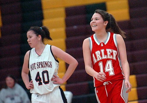 Arlee's Whitney Malatare finds a spot during the all-star game to laugh.