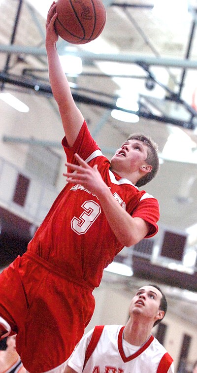 Arlee's Casey Bridgewater goes up for two points.