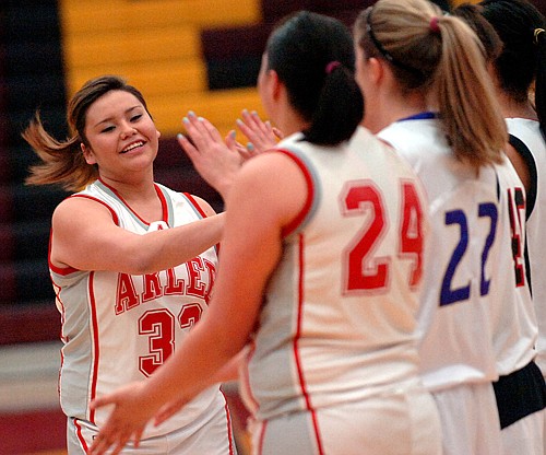 Arlee's Kristyn Adams gets introduced during the all-star game.