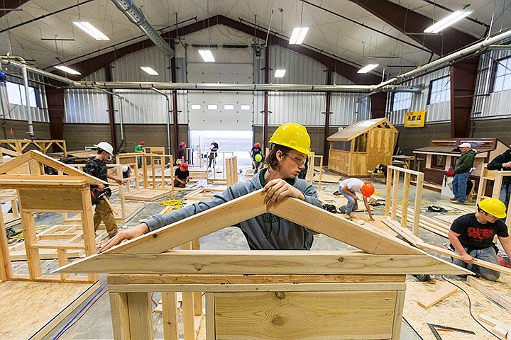 &lt;p&gt;SHAWN GUST/Press&lt;/p&gt;&lt;p&gt;Reid Ryle, a senior at St. Maries High School, works on his projects Friday during the Skills USA carpentry competition at Kootenai Technical Education Campus in Rathdrum. The regional competition, which determines the state qualifiers, consists of building a small structure from a blueprint and is judged based on the criteria of timeliness, quality and safety. KTEC, Post Falls, St. Maries and Lakeland high schools will send two students each on the state competition.&lt;/p&gt;