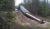 Soil gives way, train derails
