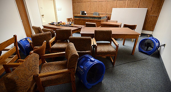 &lt;p&gt;Gale Force fans are jumbled up with the furniture in Court Room 2 on the second floor of the Justice Center Thursday morning.&lt;/p&gt;