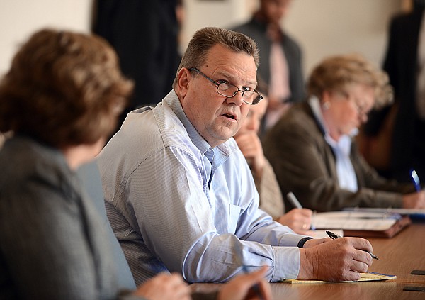 &lt;p&gt;Sen. Jon Tester, D-Mont., speaks with Columbia Falls officials and members of the public on Tuesday at City Hall.&lt;/p&gt;