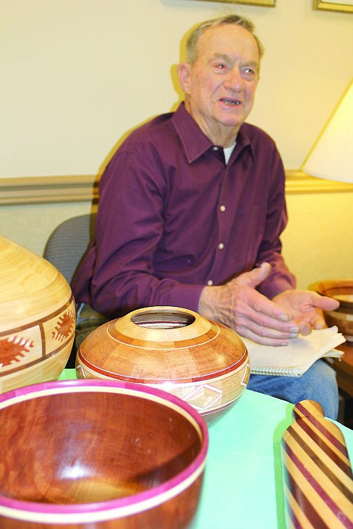 &lt;p&gt;Joe Ducharme of Plains shows onlookers his wood turned art at the grand opening of Art on the Walls.&#160;&lt;/p&gt;