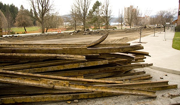 &lt;p&gt;Century-old railroad tracks from Front Ave. in Coeur d&#146;Alene are removed for the McEuen Park project on Wednesday, March 27.&lt;/p&gt;